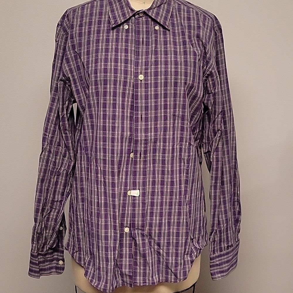 Tommy Hilfiger Heritage Poplin plaid Slim Fit Button Down Shirt Size L